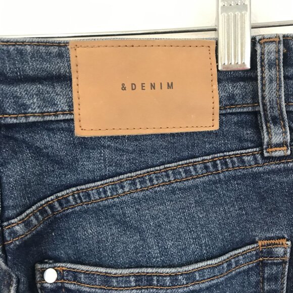 & DENIM Vintage Fit High Waist Straight Button-Fly Jeans Size 27 Medium Wash Den - Picture 5 of 10